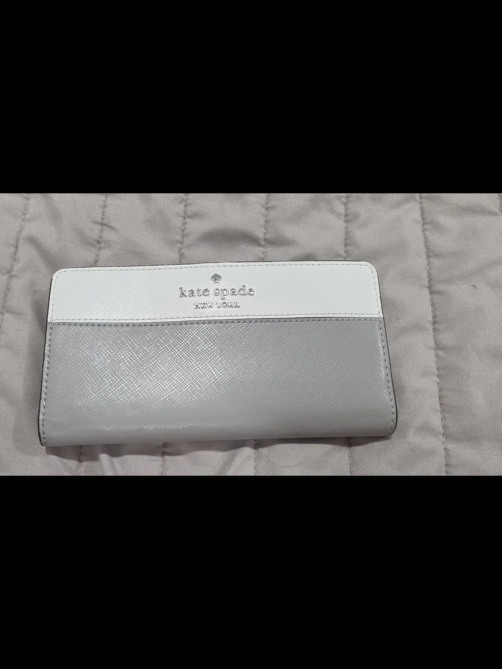 kate spade Two-Tone Gray & White Leather Wallet